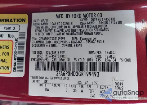 2016 Ford Fusion Se z USA, uszkodzony, nr VIN 3FA6P0HD3GR199493